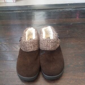 CLARKS Women's Knit Scuff Slipper/Clog, Brown, Size 10 US All Seasons Lagenlook